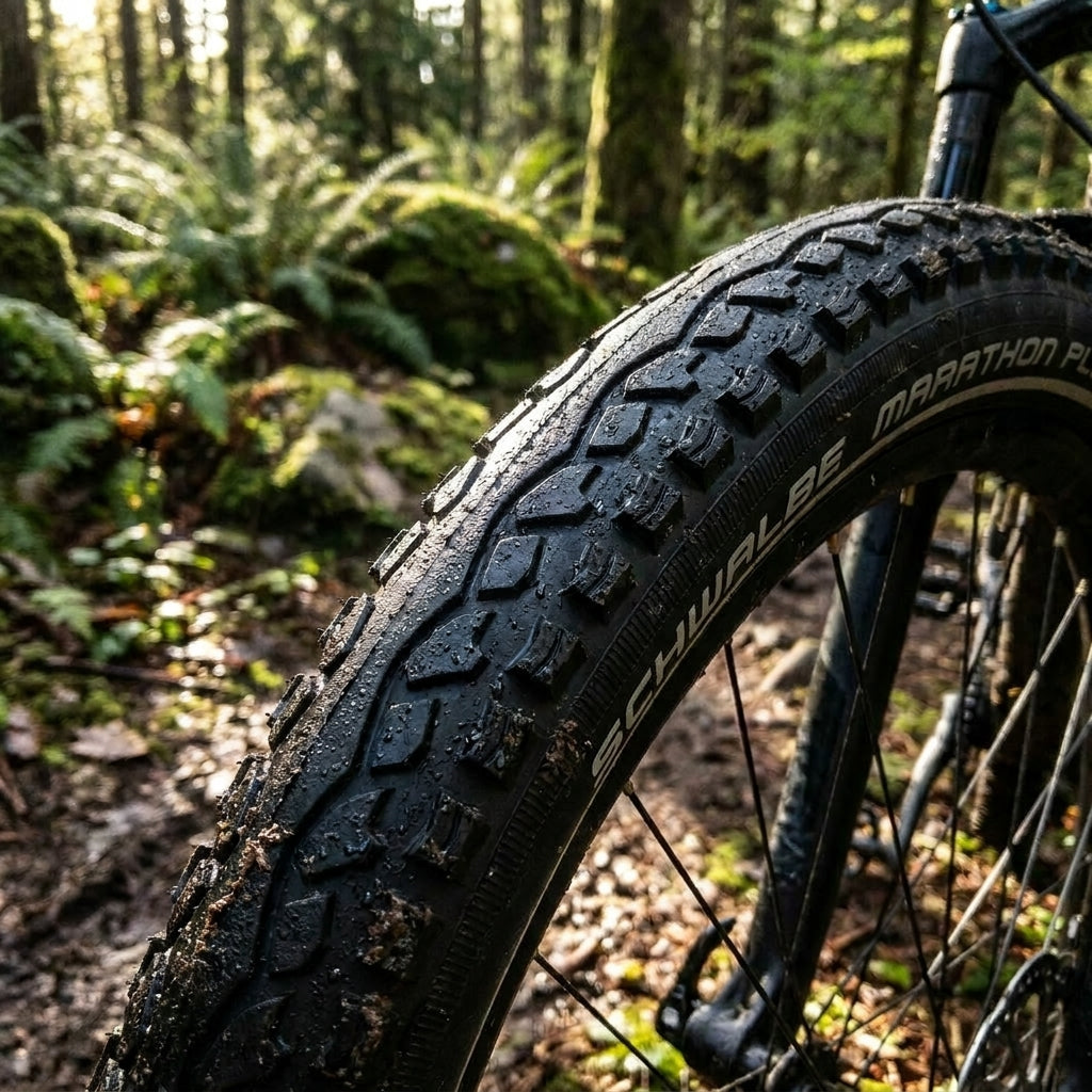 Schwalbe Marathon Plus MTB 65 Drahtreifen schwarz. Unplattbarer Fahrradreifen mit SmartGuard Pannenschutz für Trails und E-Bikes.