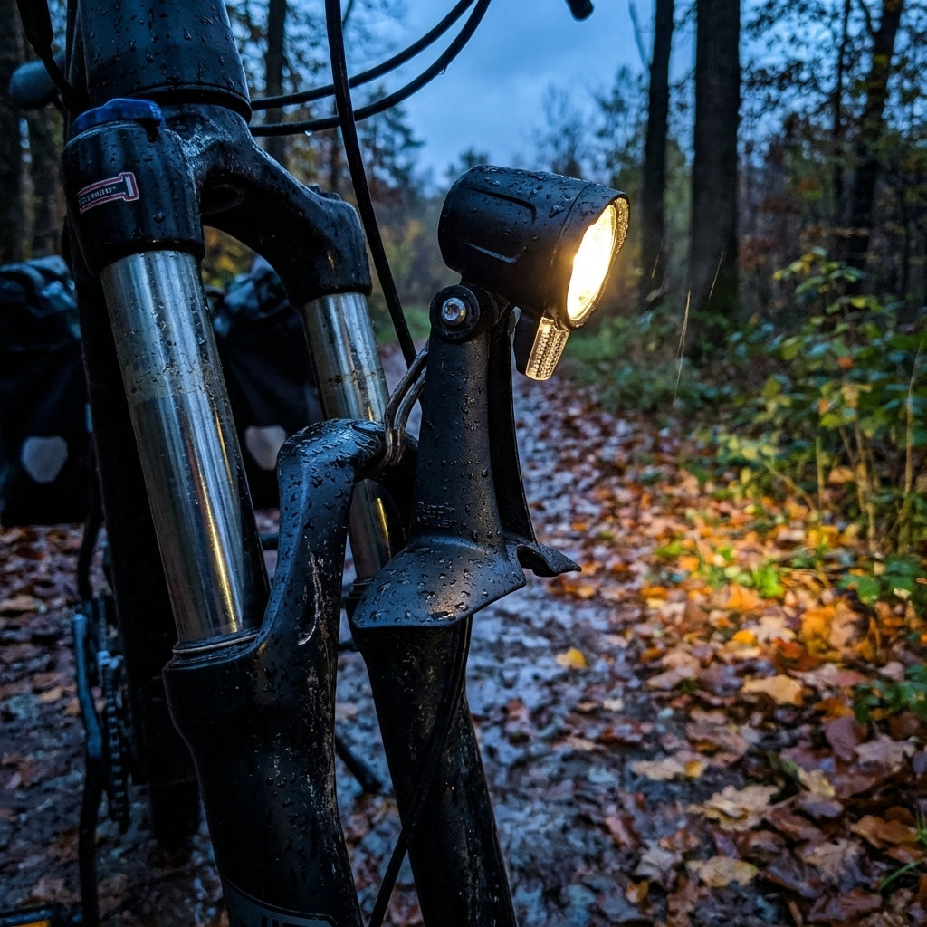 Busch&Müller Lampenhalter schwarz für Fahrrad Frontlicht an Suntour NCX CR9 Gabel. Stabil, sicher, passgenau.