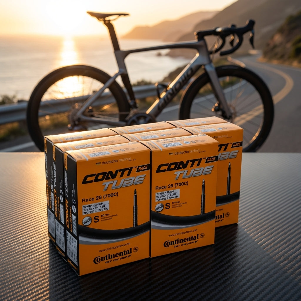 4er Set Continental Conti Race 28 Rennradschläuche mit 80mm SV Ventil für Hochprofilfelgen und 28 Zoll Laufräder.