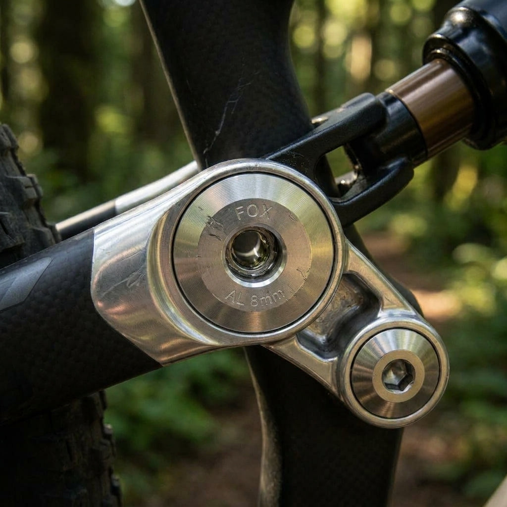 FOX Kit Mounting Hardware Crush Washer AL 8mm, 31,75mm für präzise Dämpfermontage an MTB-Fahrrad-Dämpfern.