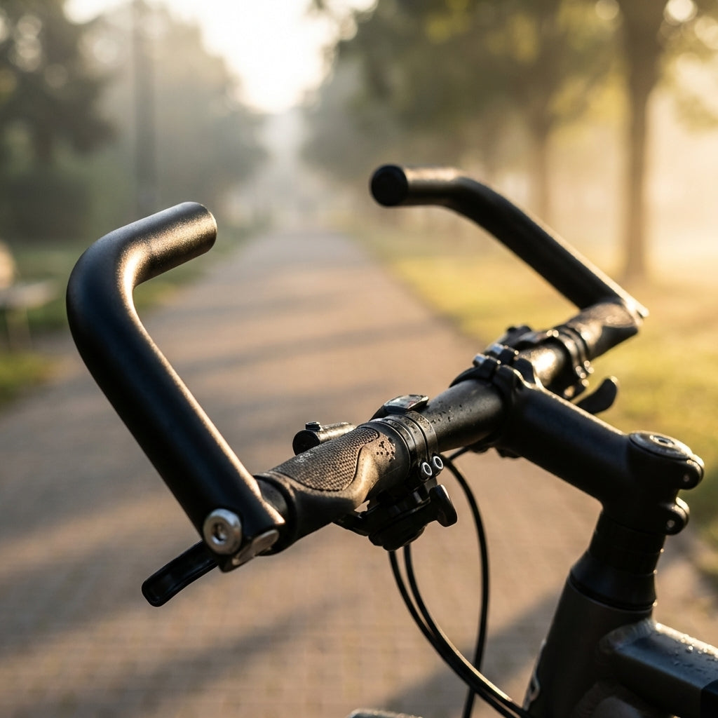 Point Lenkerhörnchen Aluminium schwarz, ergonomische Innenbiegung, Innenklemmung für Trekking- und Citybikes.
