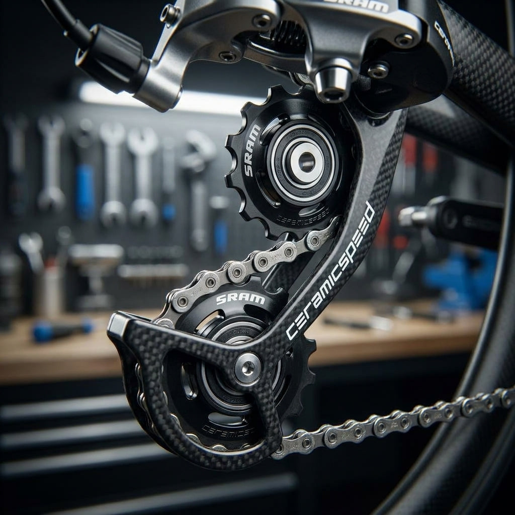SRAM Aero Glide Road Keramik Schaltrollen-Set für Rennrad. Präzise, leichte Schaltleistung, reduziert Reibung und Verschleiß.
