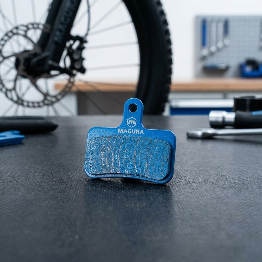 Blauer Scheibenbremsbelag Sinter 010 Magura organisch für E-Bikes. Hochwertige Ersatzteile für sichere Bremsleistung.