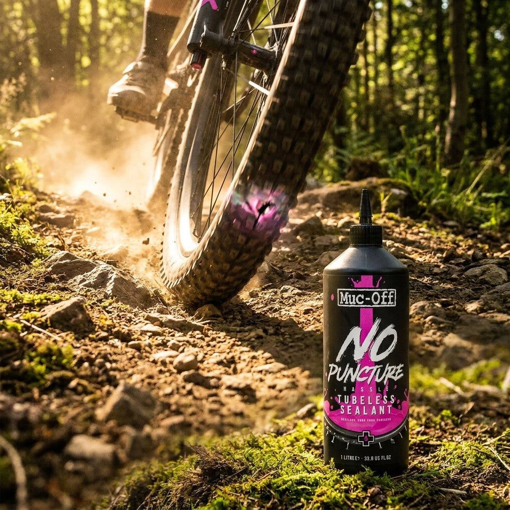 Muc-Off No Puncture Hassle 1L Pink Tubeless Reifendichtmittel. Maximaler Pannenschutz bis 6 mm für Mountainbike, Enduro und Rennrad.