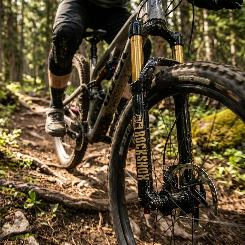 RockShox Psylo Gold Isolator RC 27.5 Federgabel, 150mm Federweg, schwarz, Boost Standard. Für anspruchsvolles Mountainbiking.