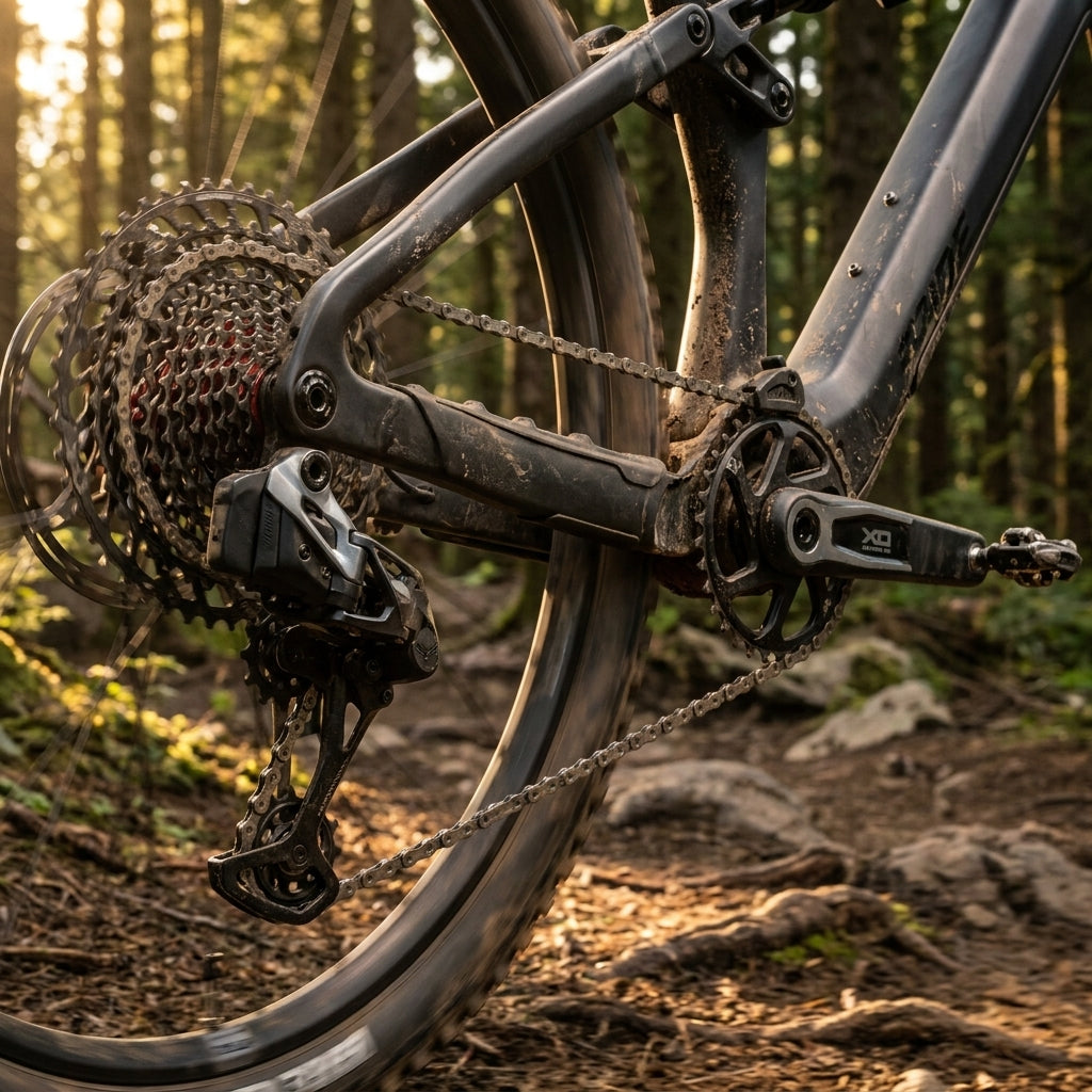 SRAM XO AXS Eagle Transmission E-MTB Schaltgruppe 160mm Brose. Highend Antrieb für präzise 12-fach Performance.