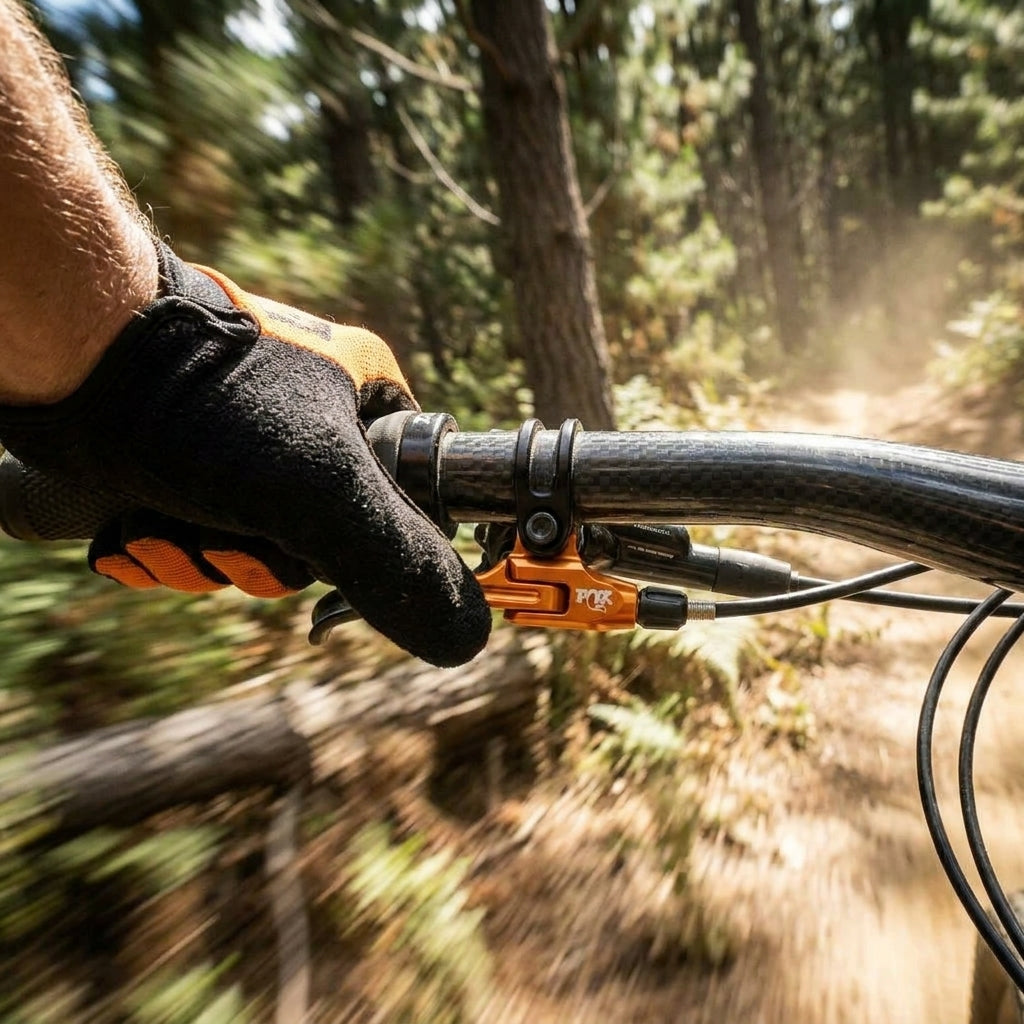 FOX Kit Lever CD Adj 2020 Float DPS 3pos Orange. Präziser Remote-Hebel für Mountainbike-Dämpfer. Lenkerfernbedienung.