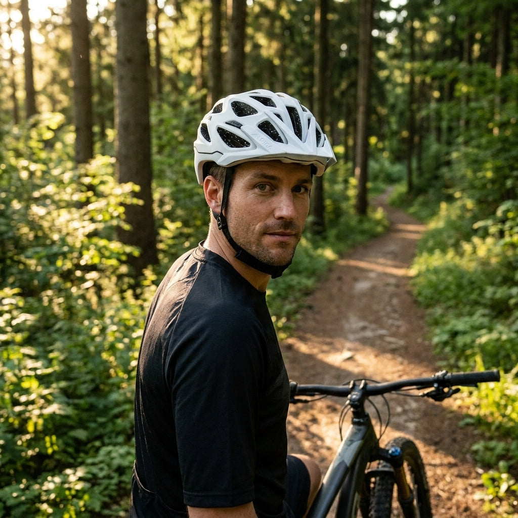 Alpina Fahrradhelm Mythos Tocsen weiß matt. Sicherer und komfortabler MIPS Helm für MTB, City, Tour mit moderner Optik.