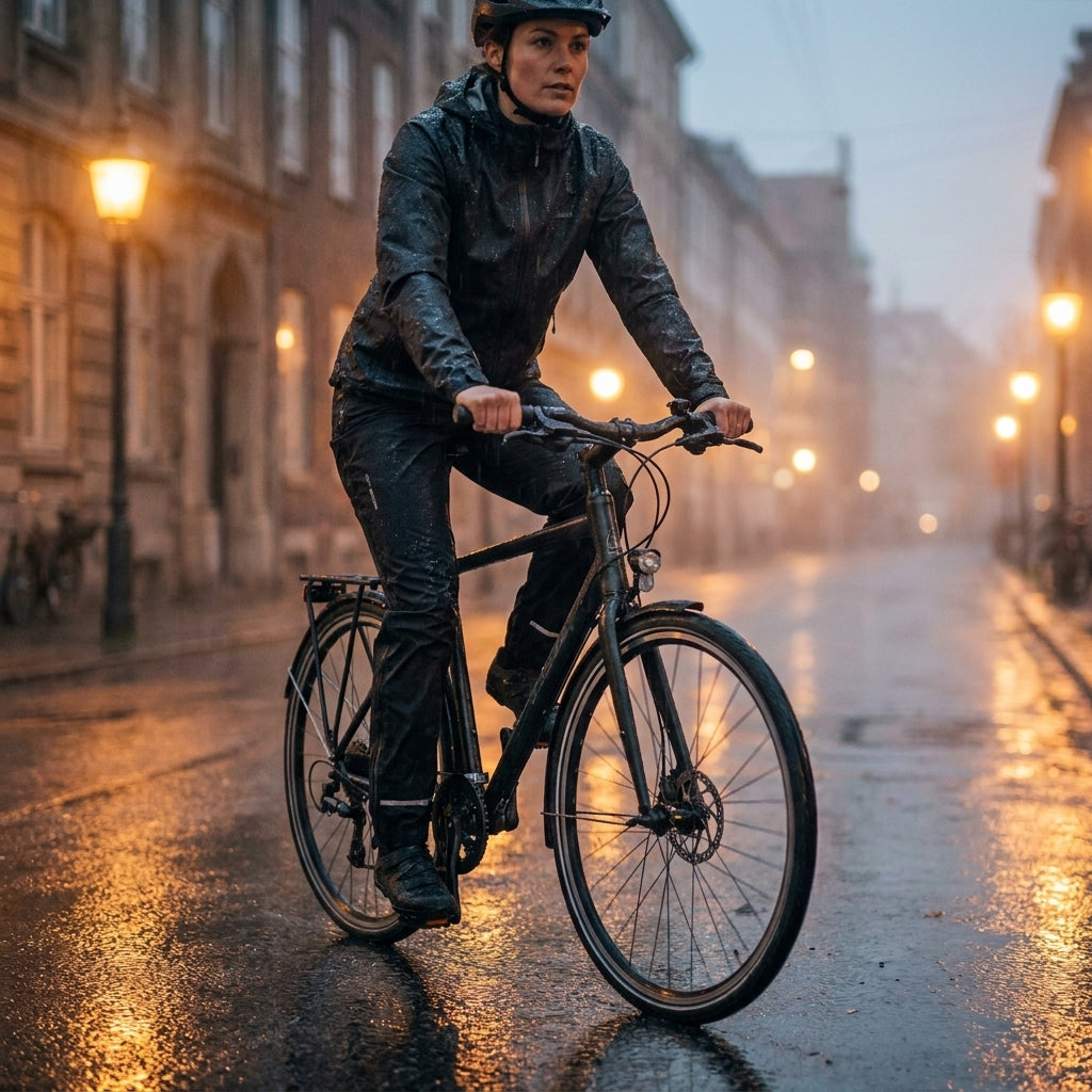 Basil Skane Regenhose Damen Jet Black: Wasserdichte Fahrradhose für Frauen beim Radfahren im Regen.