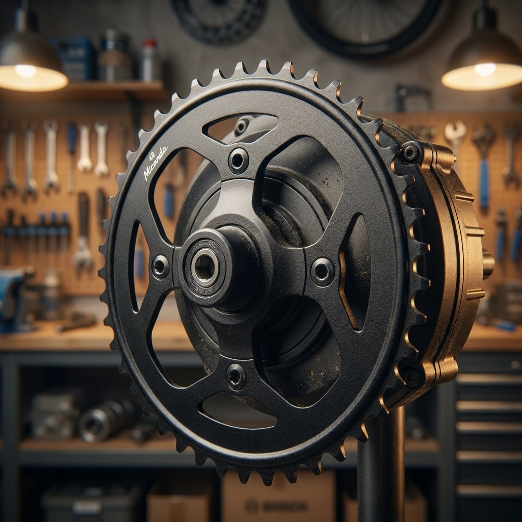 Miranda Kettenblatt schwarz 48 Zähne Alu für BOSCH Gen1 E-Bike Motor.
