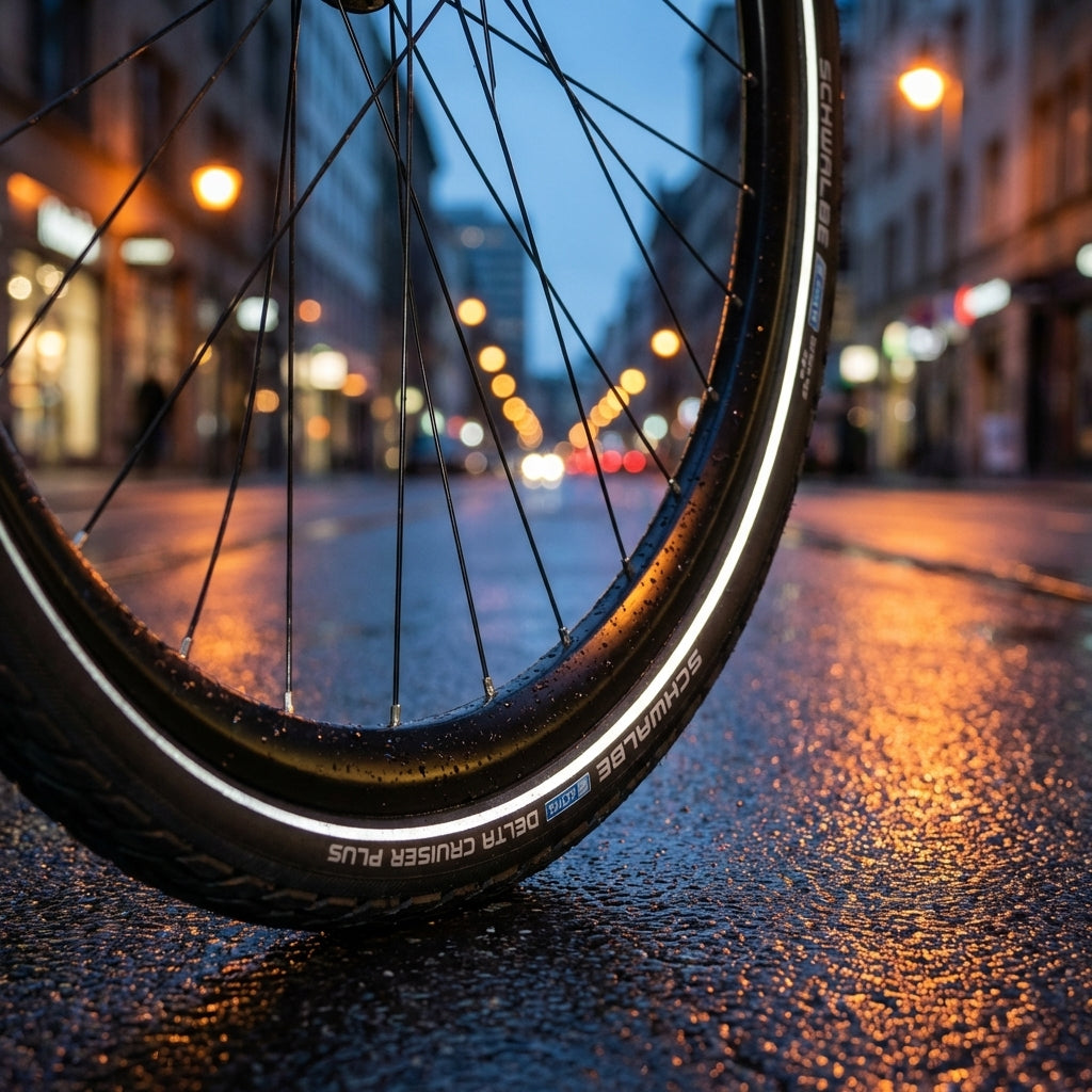 Schwalbe Delta Cruiser Plus Fahrradreifen 28 Zoll mit Pannenschutz und Reflexstreifen für City- und E-Bikes.