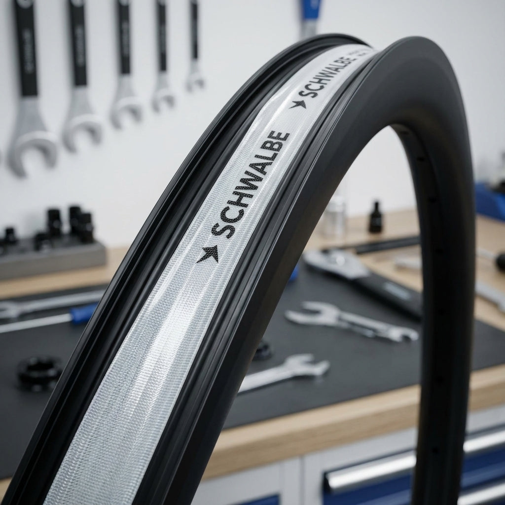 Schwalbe Felgenband TPU Super HP 16-622 auf Felge. Leichtes, langlebiges Fahrradzubehör.