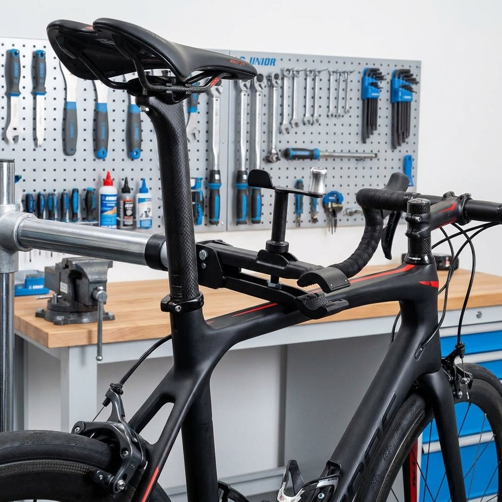 Unior 1693.1M Master Shop Repair-Klemme schwarz. Professionelle Fahrrad Reparaturklemme für sicheren Halt in der Werkstatt.