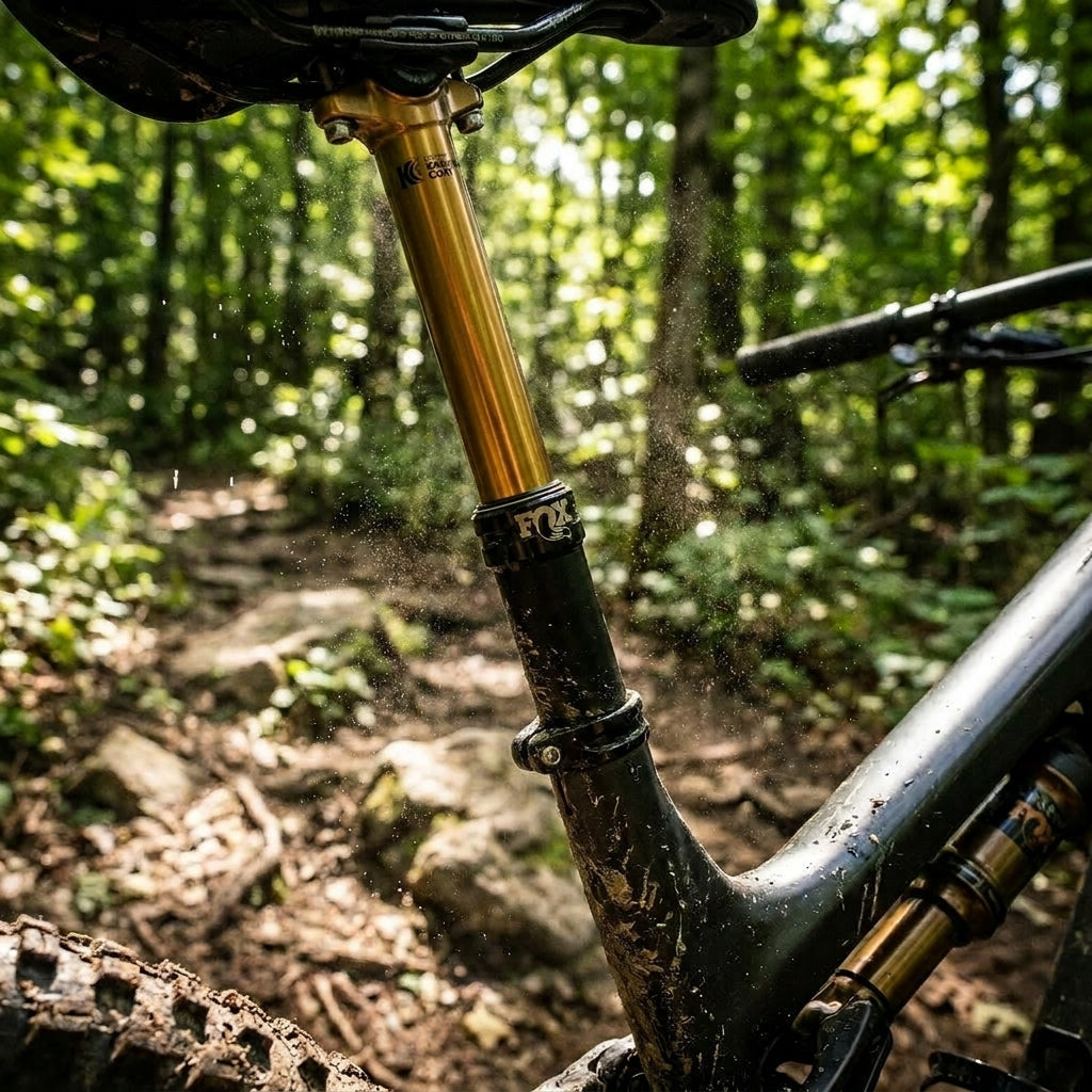 FOX Transfer Upper Post 34.9 Kashima 150. Hochwertiges Mountainbike Sattelstützen-Oberteil für präzises Fahrerlebnis.
