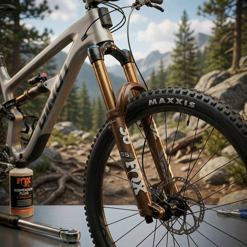 FOX Service Set 36 29in 130-170 Brown für Federgabel Wartung. Optimale Schmierung und Performance für dein Mountainbike.