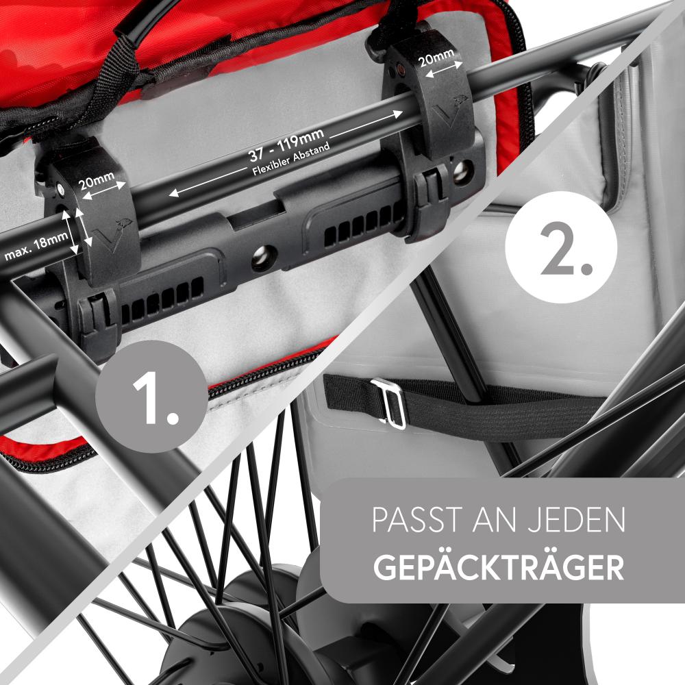 Valkental Rucksack ValkOne 3in1 Fahrradtasche Vollreflektierend/Grau