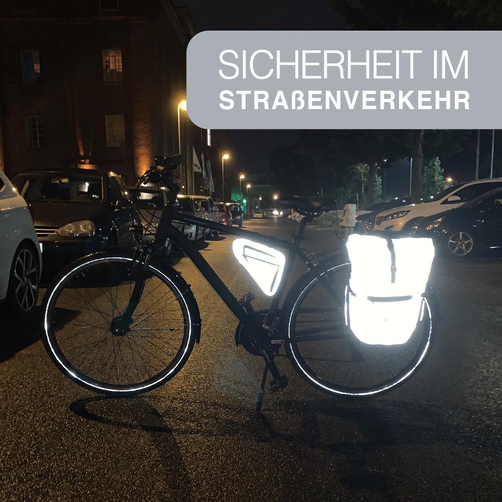 Valkental Rucksack ValkOne 3in1 Fahrradtasche Vollreflektierend/Grau