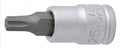 Unior Schraubendrehereinsatz 1/4 Zoll mit TX27 Torx-Profil 187/2TX, silbernes Werkzeug.