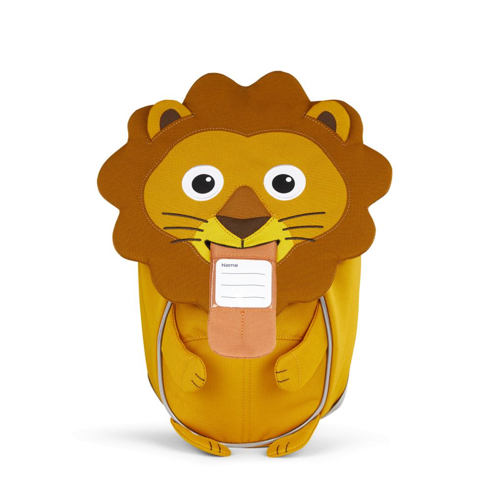 Affenzahn Kleiner Freund Löwe Kinderrucksack  4L Volumen, 220g, für Kinder ab 1 Jahr, nachhaltig aus recyceltem PET, reflektierende Details, personalisierbare Ziehzunge