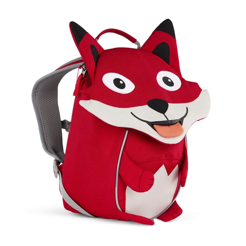 Affenzahn Kleiner Freund Fuchs Kindergartenrucksack, 4 Liter, für Kinder, reflektierende Elemente, verstellbarer Brustgurt, herausziehbare Zunge mit Namensschild