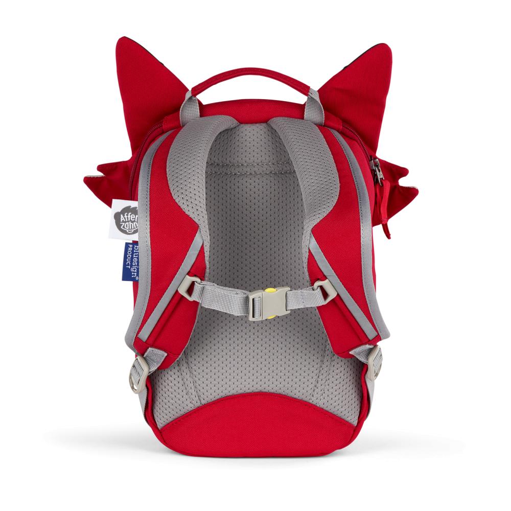 Affenzahn Kleiner Freund Fuchs Kindergartenrucksack, 4 Liter, für Kinder, reflektierende Elemente, verstellbarer Brustgurt, herausziehbare Zunge mit Namensschild