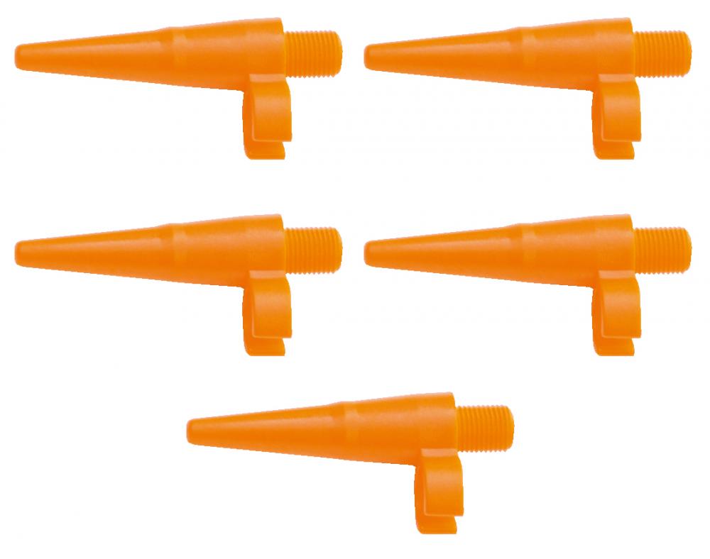 SKS Campingnippel Set 5 Stück orange für Luftmatratzen, Planschbecken und Campingausrüstung, robustes Material, passgenau für verschiedene Ventile, langlebig