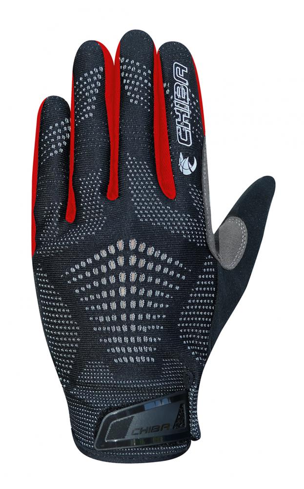 CHIBA Gel Performer - Radhandschuhe kurzfinger, schwarz/rot, Größe M