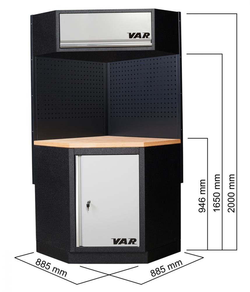 VAR Eckwandschrank MO-52022 865 x 865 x 350 mm - modularer Werkstattschrank aktuelle Generation