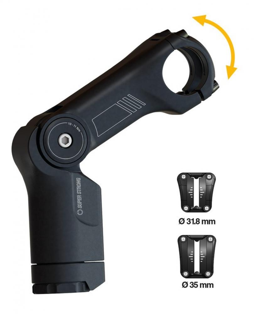 by,schulz Vorbau Alpha Pro SDS Super-Strong 80 mm schwarz - verstellbarer Ahead-Vorbau