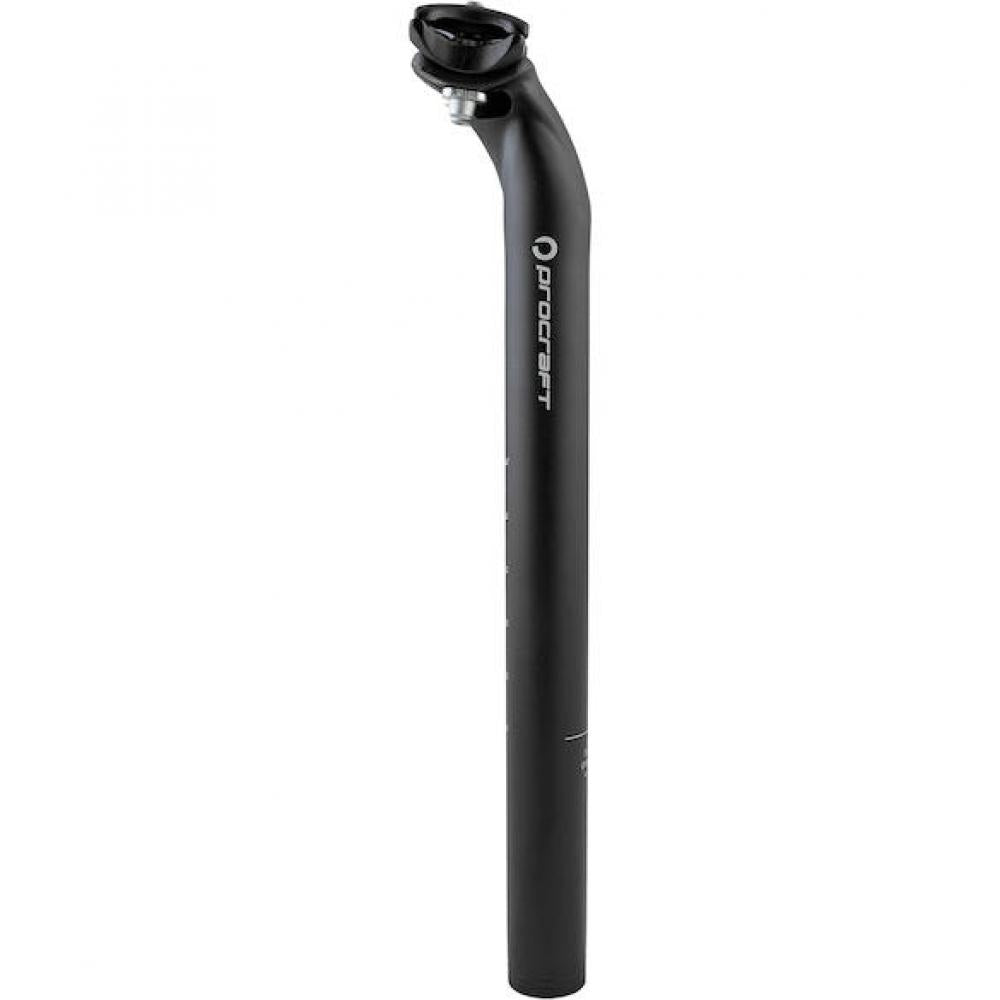 Procraft Sattelstütze Classic 2-Bolt Ø 31,8 x 400 mm Schwarz - Gekröpfte Patentsattelstütze aus 7075 Aluminium
