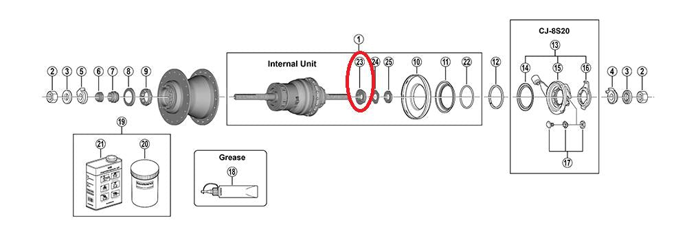 SHIMANO Sicherungsscheibe für SG-5R30-BT Größe Standard - zuverlässige Nabensicherung