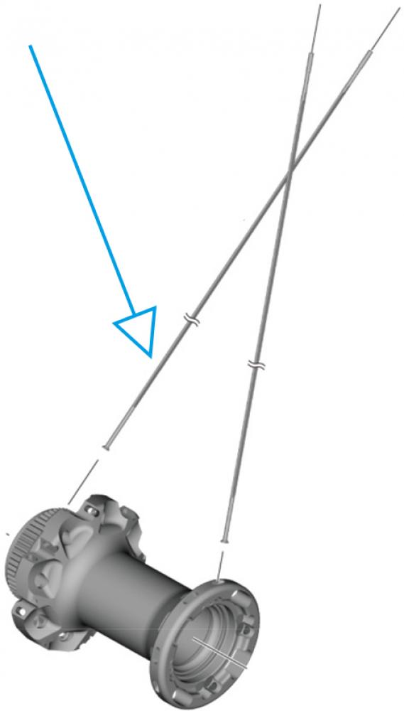 SHIMANO Speiche WH-R9270 VR links - für Rennrad-Vorderrad, Disc, 28 Zoll