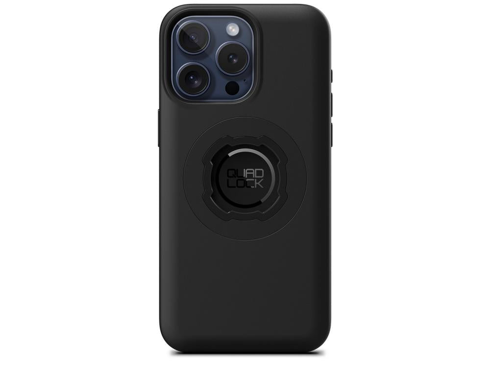Schwarzes Quad Lock MAG Case für iPhone 15 Pro Max. Stoßfest, MagSafe, kabelloses Laden, kompatibel mit Quad Lock Halterungen