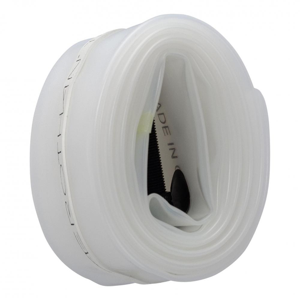Aufgerollter, transparenter Schwalbe Aerothan Schlauch 54-62/406 AV7-AE+ 40mm für BMX und Cargo, pannenresistent.