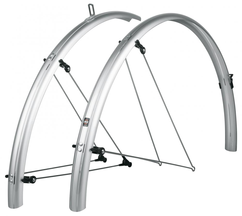 SKS Bluemels Basic 28 Schutzblech-Set 35mm silber - Robuste Alu-Kunststoff-Konstruktion mit ASR-System