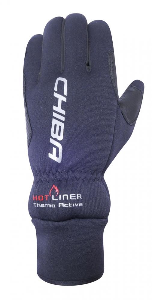 CHIBA Thermo Aktiv - winddichte, beheizbare Radhandschuhe XS schwarz