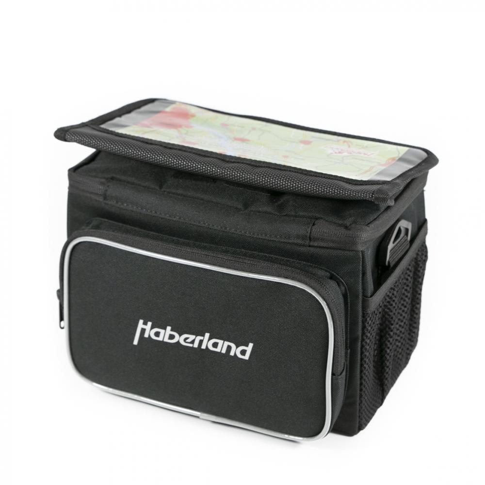 Haberland Lenkertasche 6l Classic schwarz mit KLICKfix und Kartenfach.