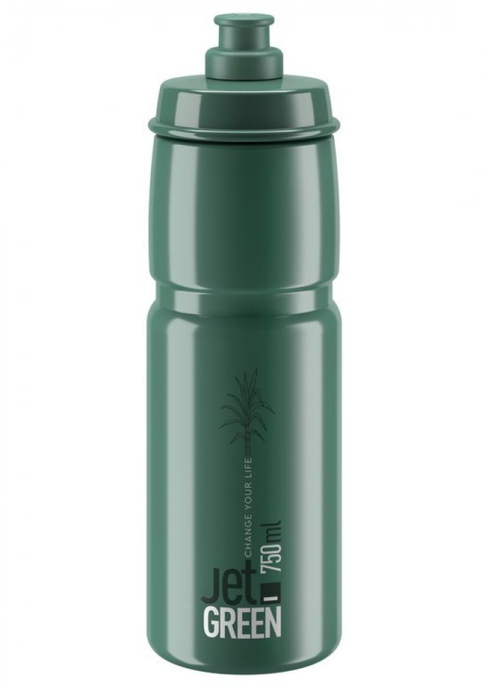 ELITE Trinkflasche JET GREEN dunkelgrün weißes Logo 750ml Biokunststoff