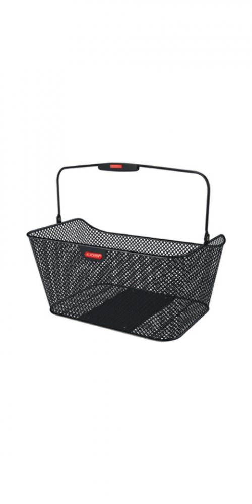 Klickfix Gepäckträgerkorb City, schwarz, mit Tragegriff und Korbclip, 40x30x20 cm.