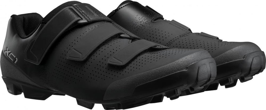 SHIMANO Fahrradschuhe XC102 Herren/Damen MTB SPD Größe 40 Schwarz - XC MTB Schuh mit Klettverschluss
