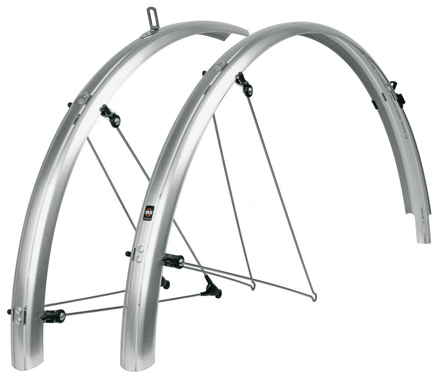 SKS Bluemels Basic 28 Schutzblechset, zwei silberne 28 Zoll Fahrradschutzbleche.