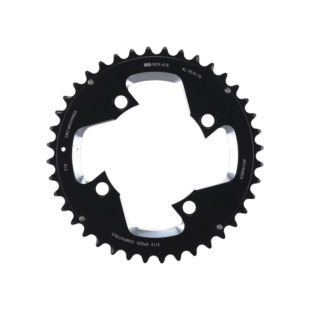 BBB Cycling BBB Kettenblat MTBGear comp. 3x10 38T/96 mm anthrazit - präziser Antrieb für MTB