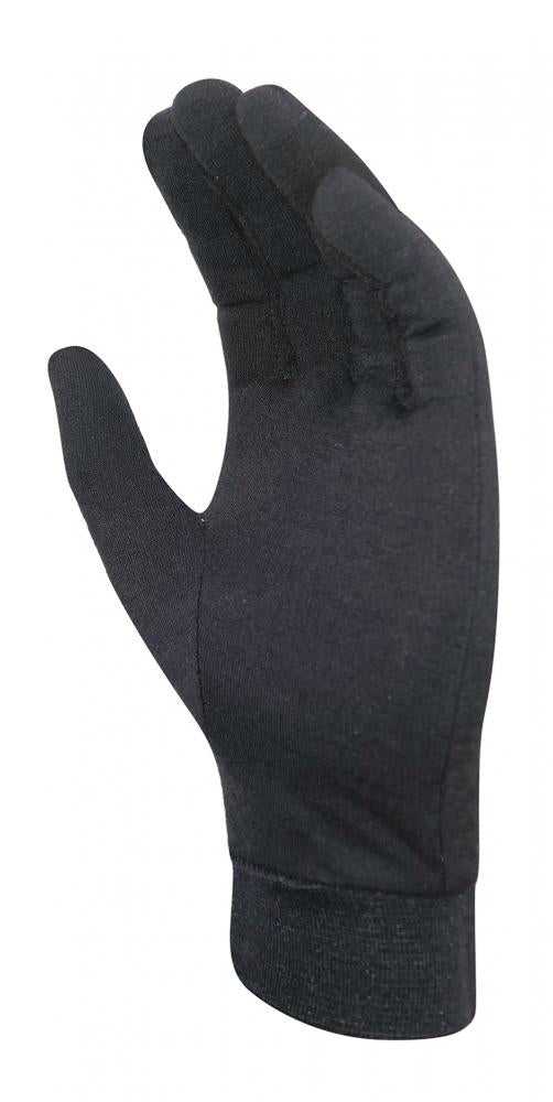 CHIBA Seiden Handschuh - Unterziehhandschuh, schwarz, Größe M, Touchfinger, 46 g