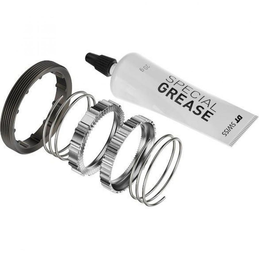 DT Swiss MTB Hybrid SRAM XD Stahl Rotor Kit 12/148mm TA DEG mit Freilaufkörper-Teilen und Spezialfett.