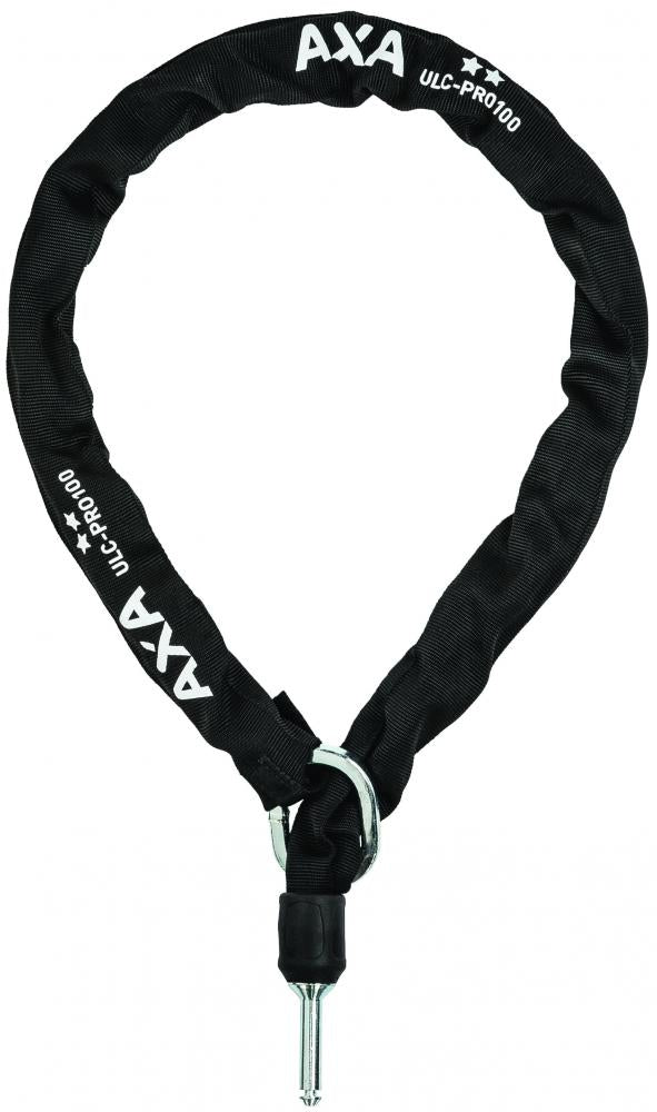 AXA Plug-In-Kette ULC Pro 100 100 cm Schwarz - doppelte Sicherheit mit nur einem Schlüssel - Kette für Rahmenschloss