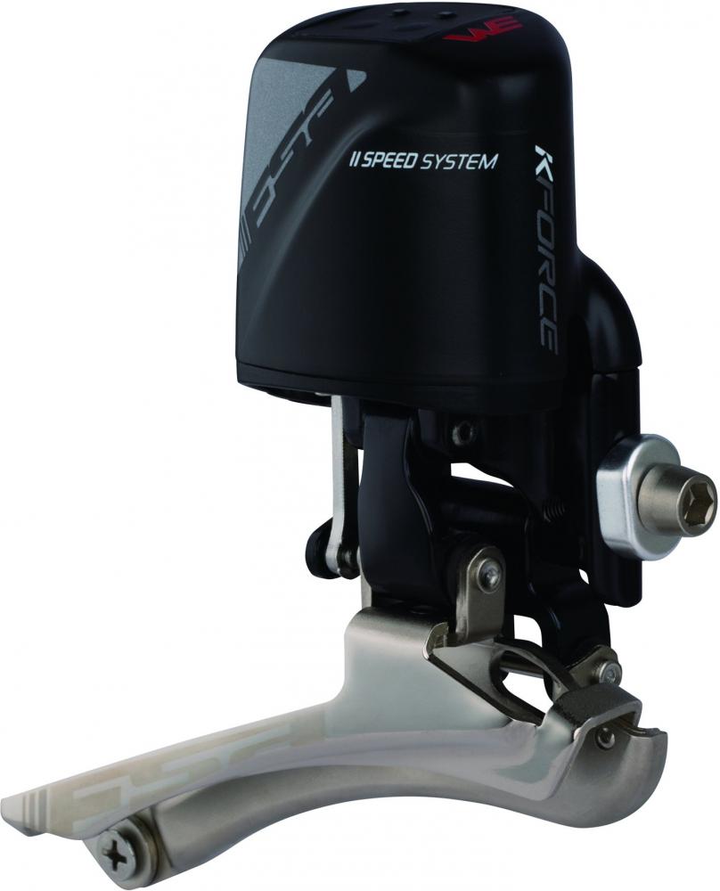 FSA Umwerfer K-Force WE 2-fach 2-fach Schwarz/silber - präziser elektronischer Schaltkomfort