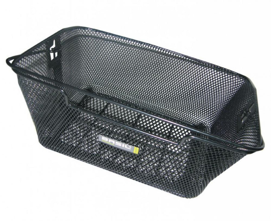 Basil Capri Hinterradkorb schwarz aus Metallgitter 31x35x18 cm.
