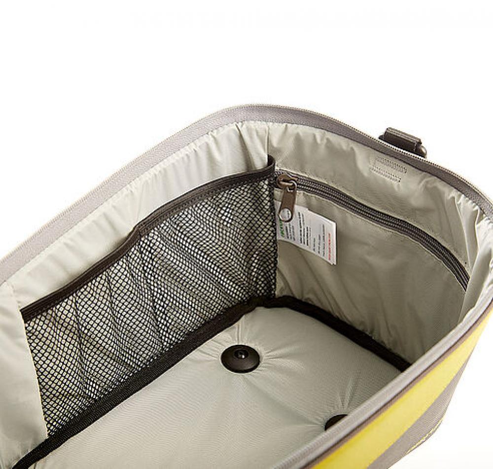 Racktime Talis 2.0 Trunkbag 8L Fahrradtasche, Innenansicht mit Netz- und Reißverschlussfächern.