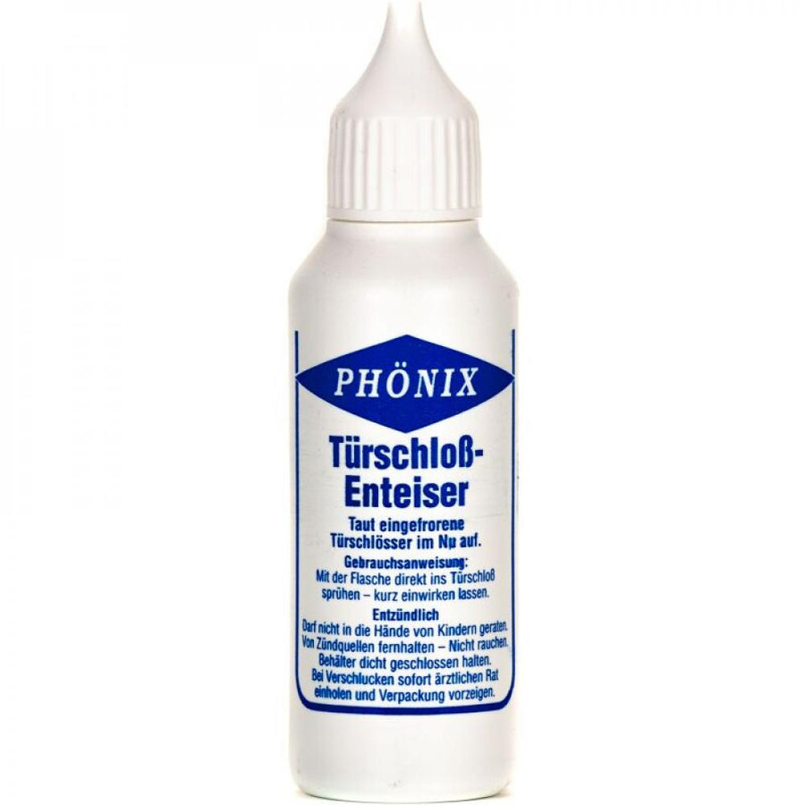 Phönix Türschloss-Enteiser 50 ml  Taut eingefrorene Türschlösser im Nu auf, schützt vor schneller Neuvereisung, einfach direkt ins Schloss sprühen, ideal für Autotüren