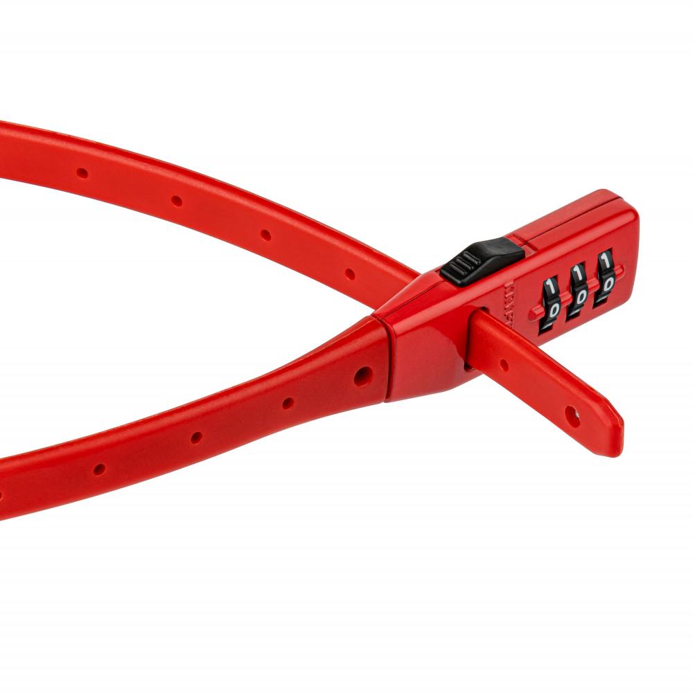 Rotes Kryptonite Click Lock Fahrrad-Zahlenschloss, 10mm Kabel, 45cm, 3-stellige Kombination.